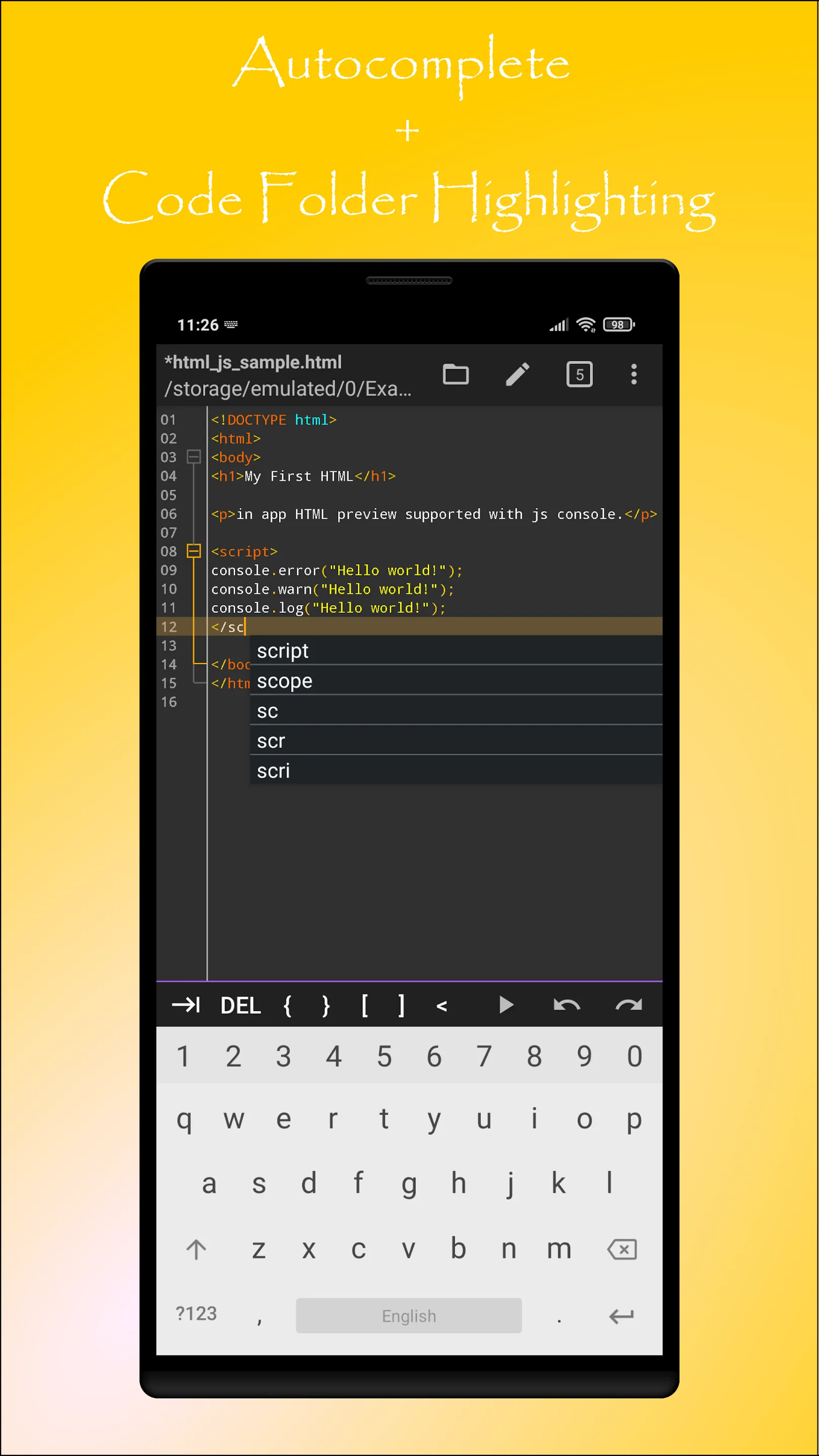 ACE (All Code Editor) | Indus Appstore | Screenshot