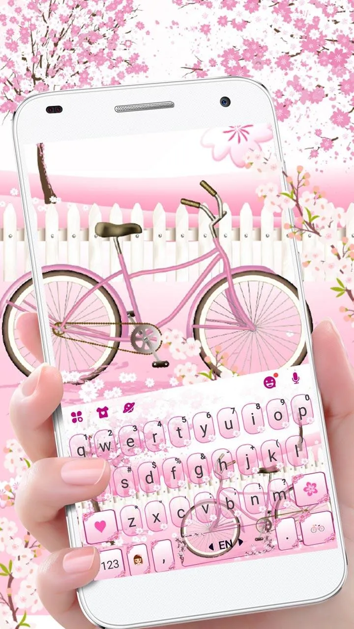 Sakura Bicycle Keyboard Theme | Indus Appstore | Screenshot