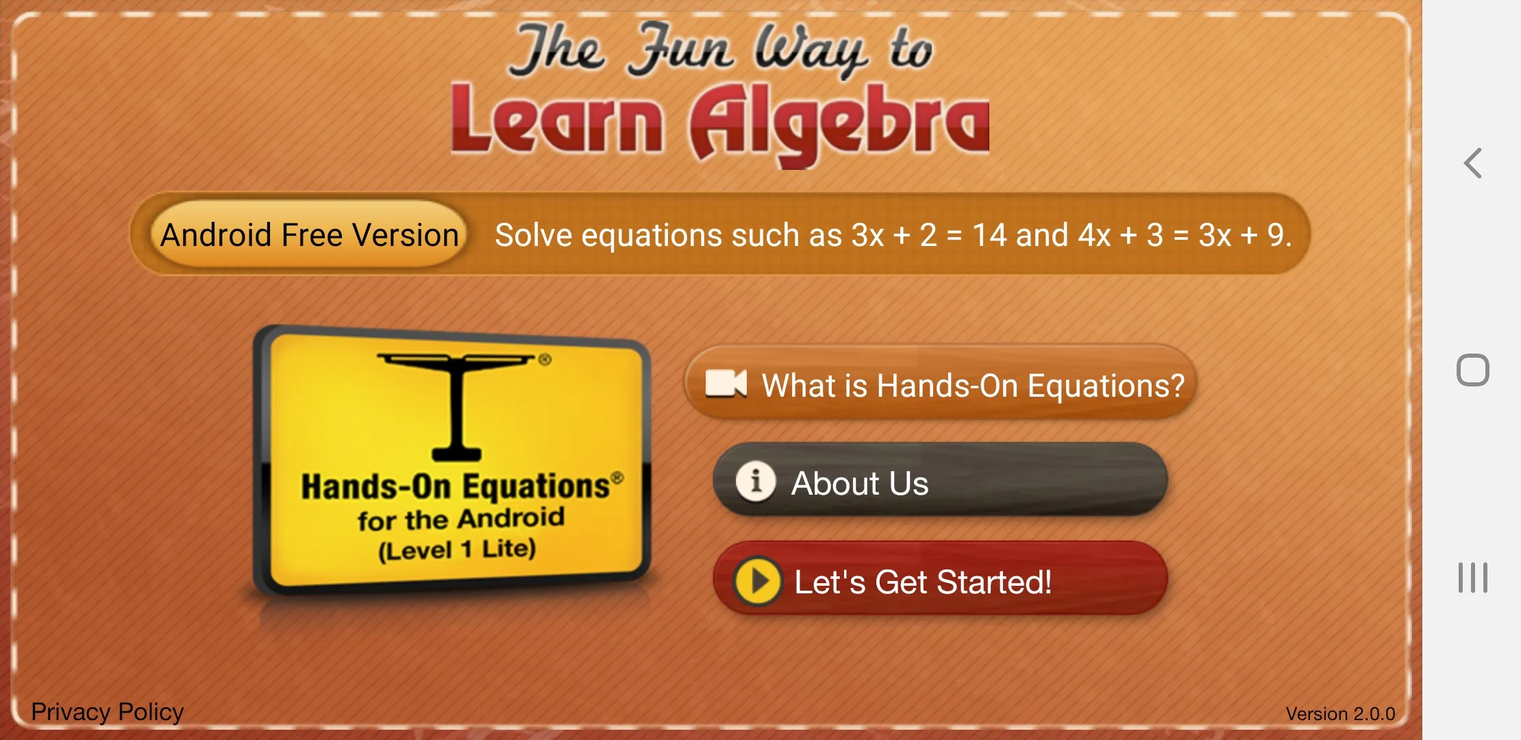 The Fun Way to Learn Algebra | Indus Appstore | Screenshot