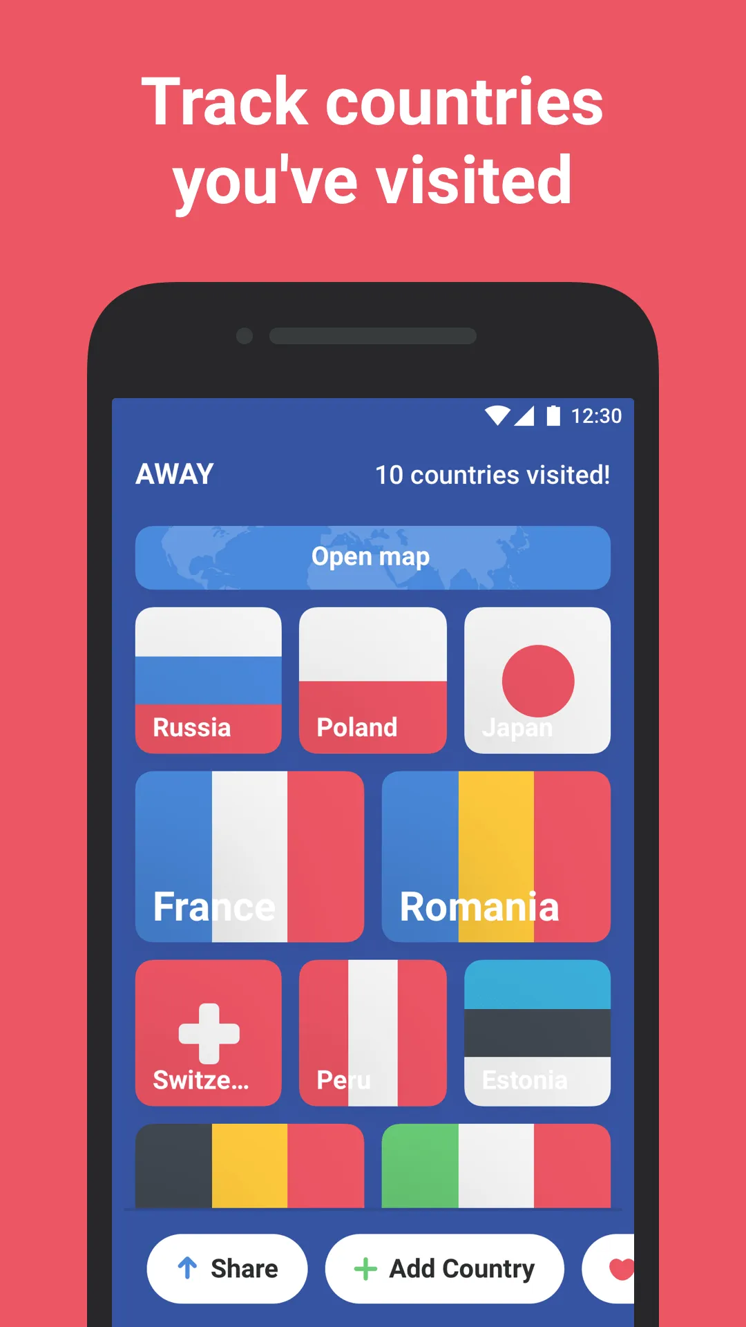 AWAY — your travel map | Indus Appstore | Screenshot