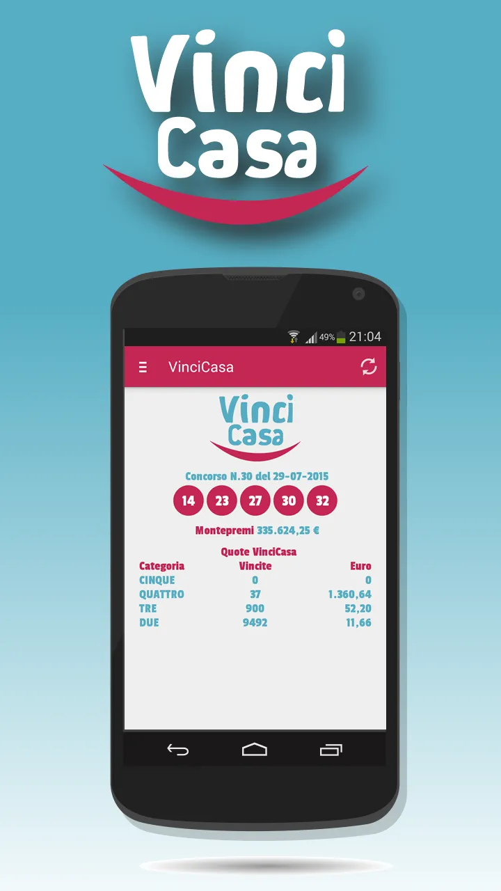 Estrazioni di VinciCasa | Indus Appstore | Screenshot