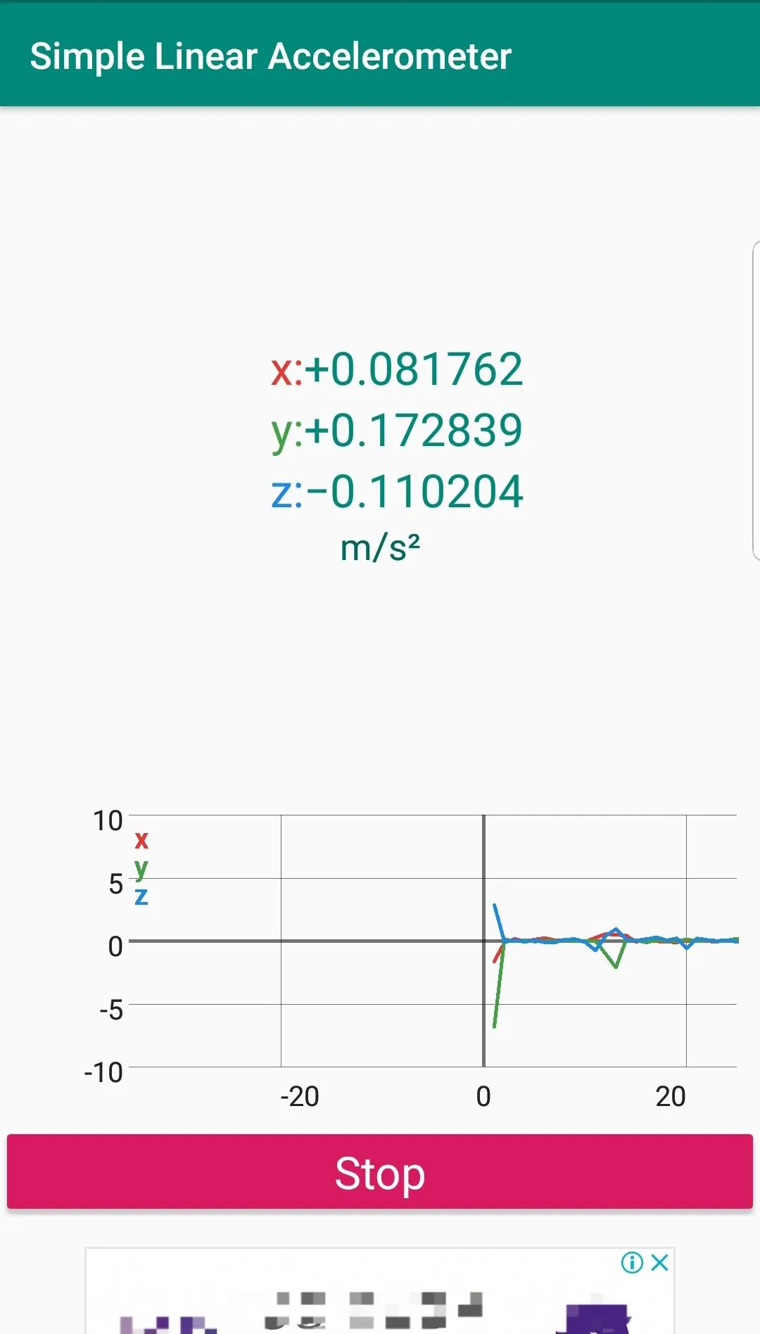 Simple Linear Accelerometer | Indus Appstore | Screenshot