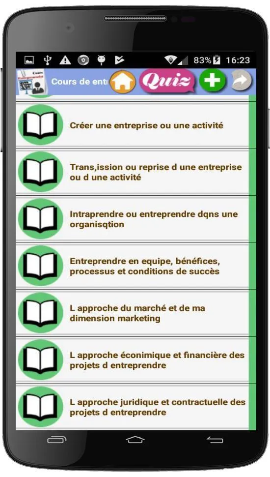 Cours Entrepreneuriat | Indus Appstore | Screenshot