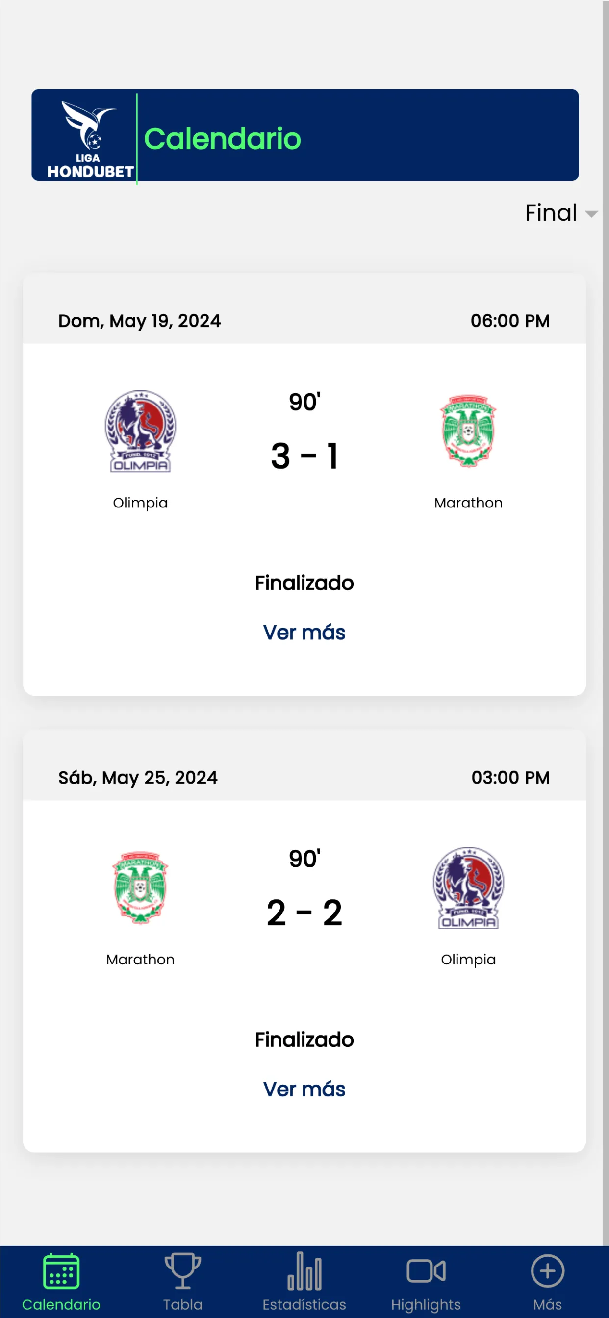 Liga Nacional de Honduras | Indus Appstore | Screenshot