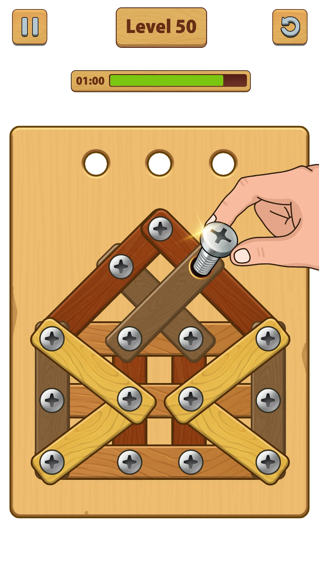 Nuts Bolts ASMR - Wood Nuts | Indus Appstore | Screenshot