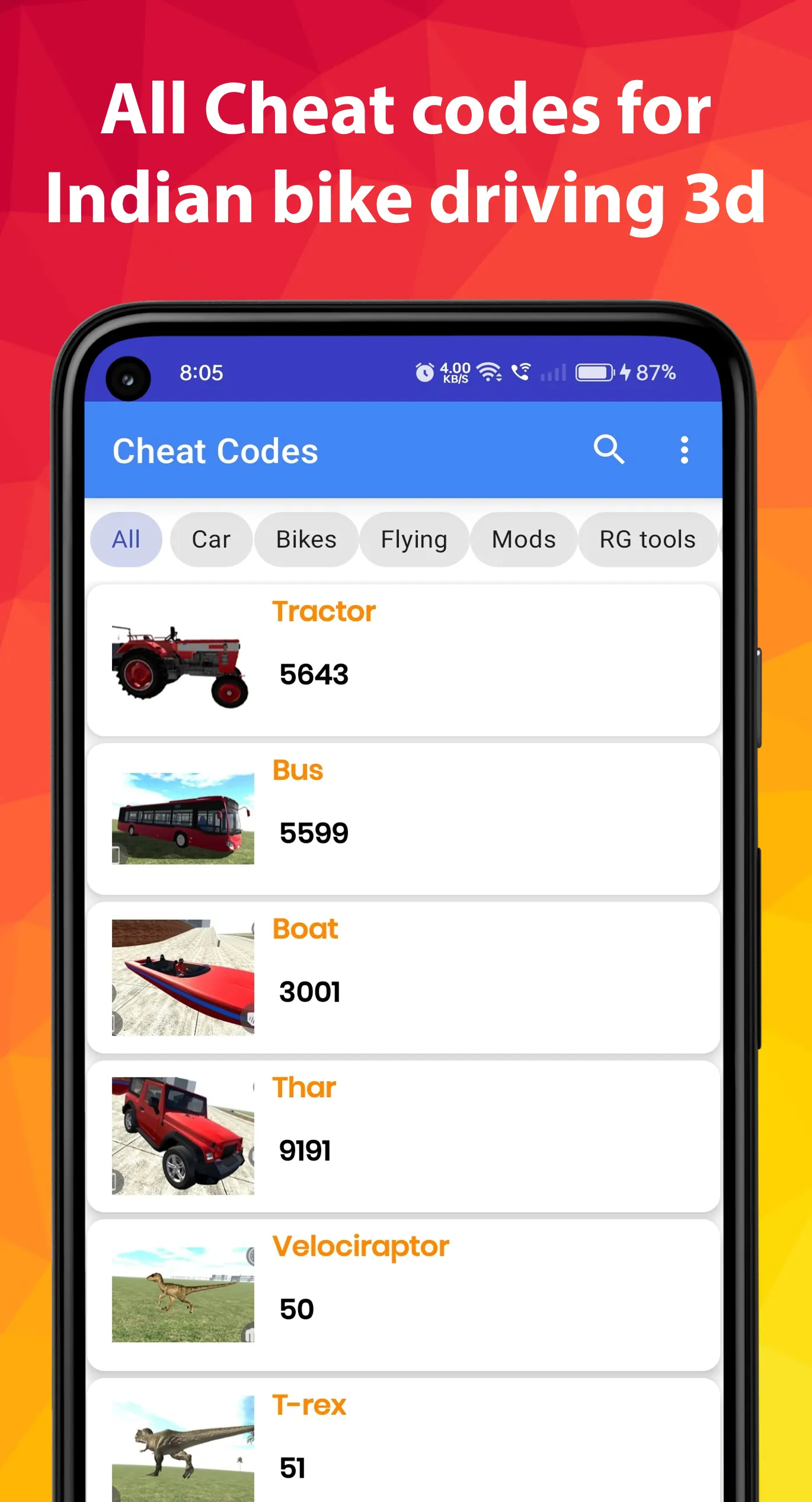 Indian bike driving cheat code | Indus Appstore | Screenshot