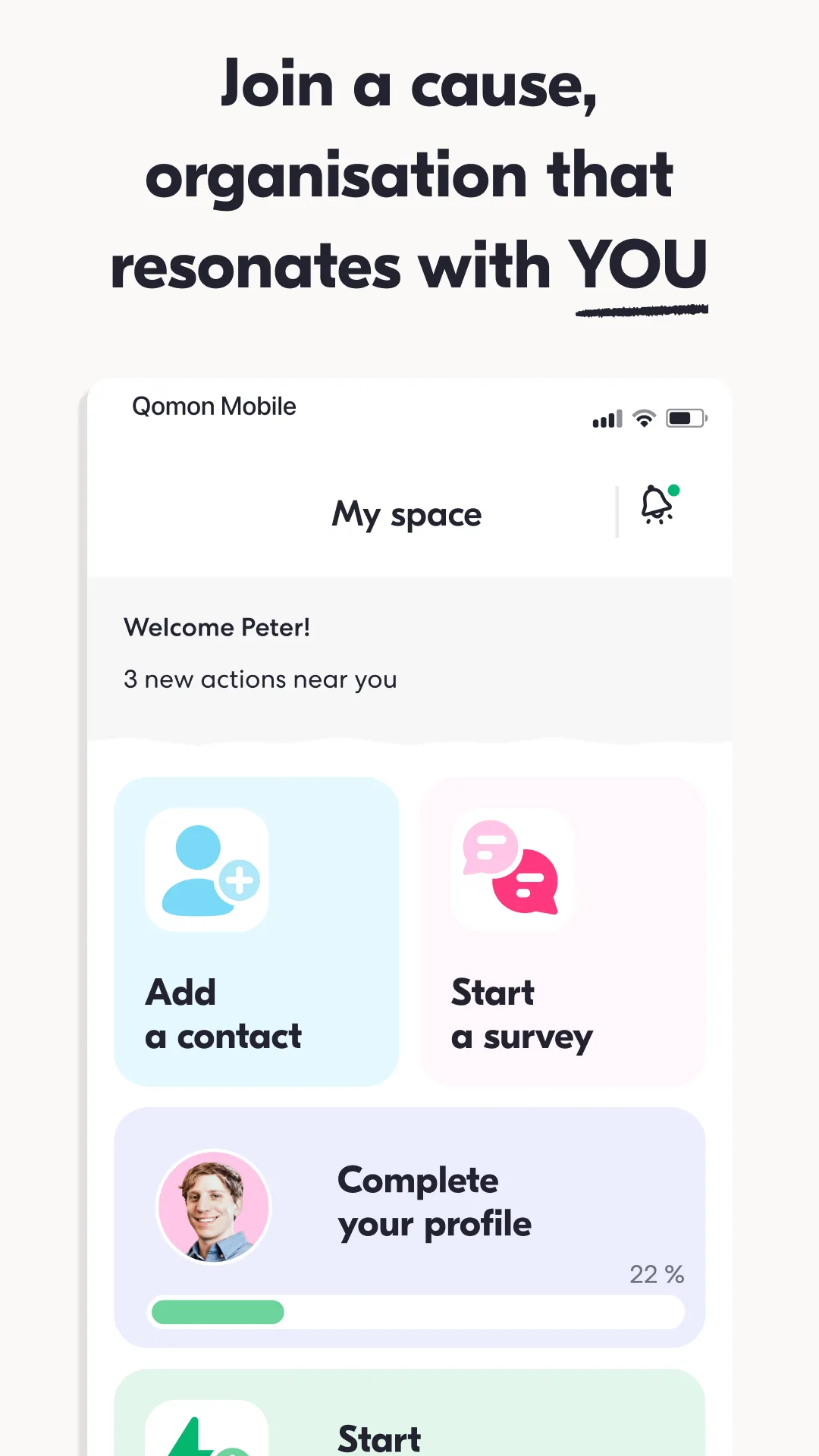 Qomon - Campaign, volunteer | Indus Appstore | Screenshot