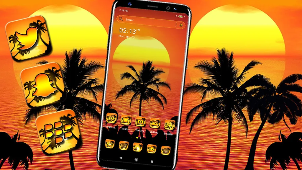 Sunset Palm Tree Theme | Indus Appstore | Screenshot