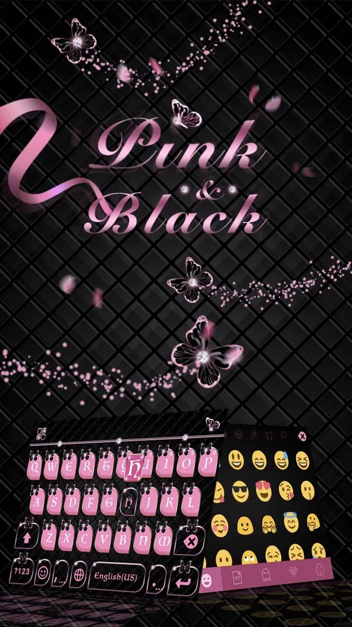 Pink Black Keyboard Theme | Indus Appstore | Screenshot