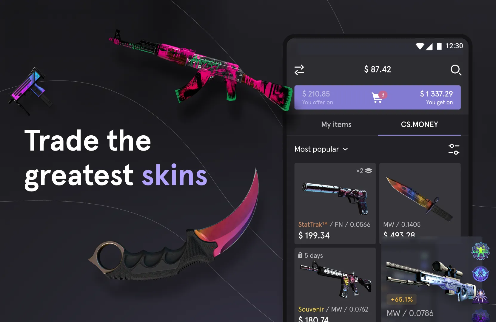 CS.MONEY ‒ Trade CS:GO skins | Indus Appstore | Screenshot