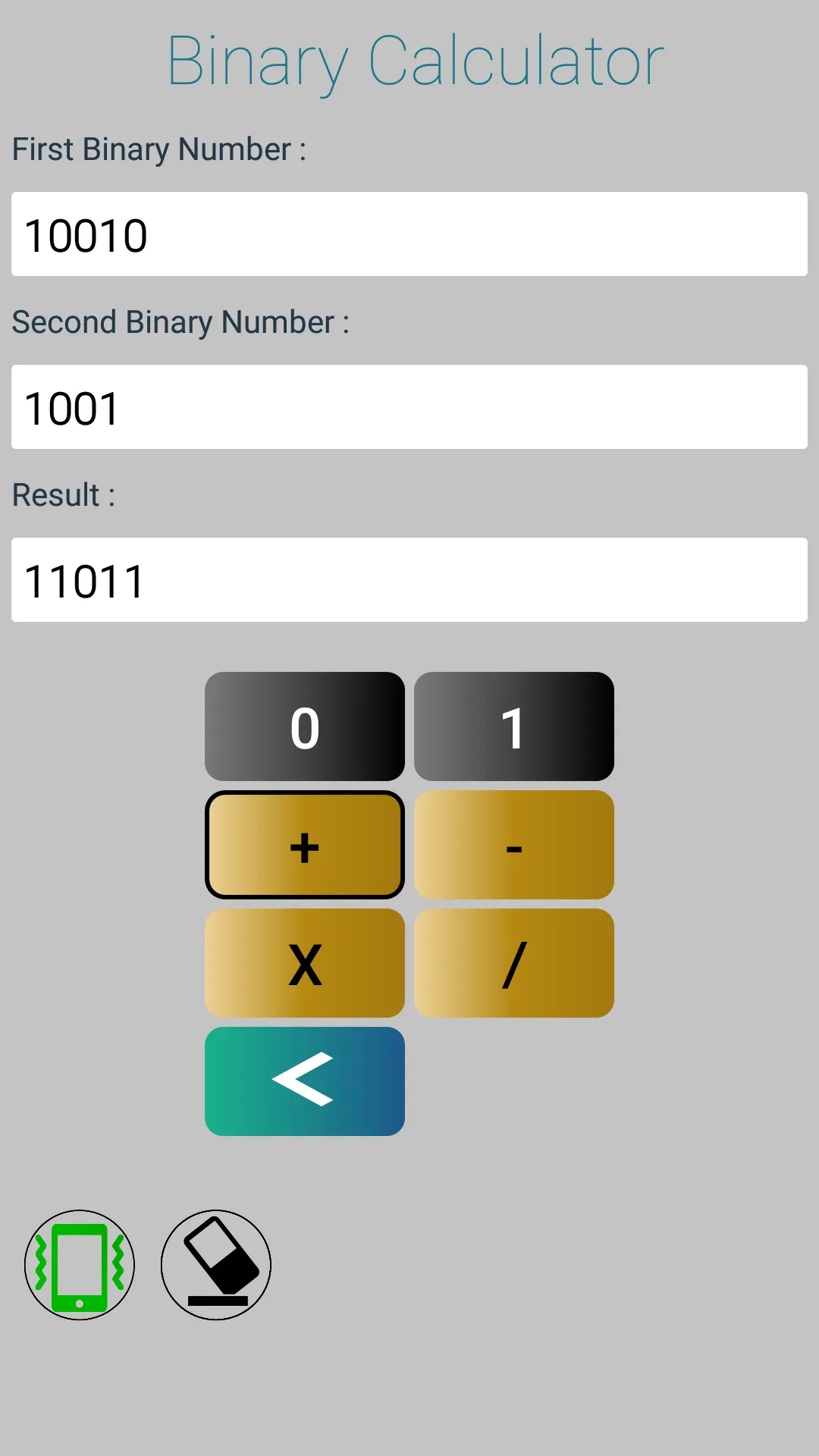 Binary Calculator | Indus Appstore | Screenshot