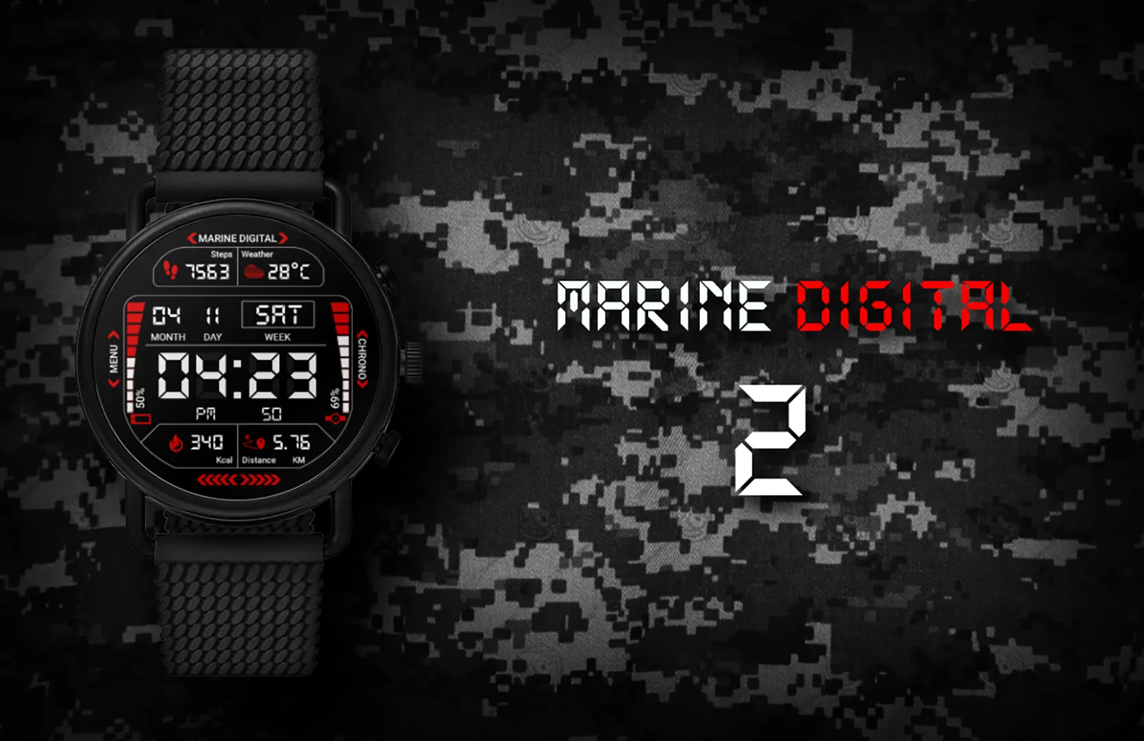 Marine Digital 2 Watch Face | Indus Appstore | Screenshot