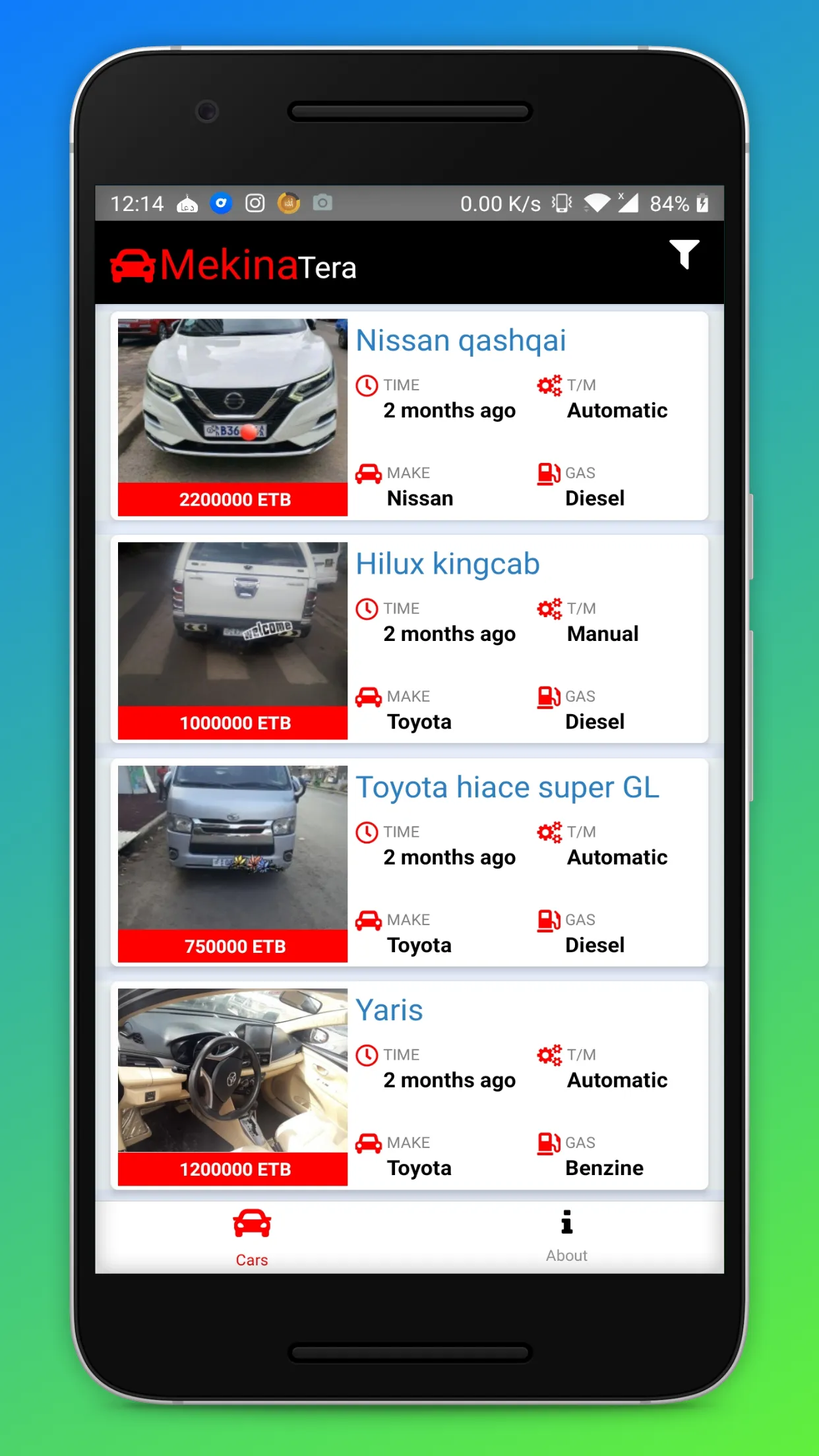 MekinaTera - Cars in Ethiopia | Indus Appstore | Screenshot