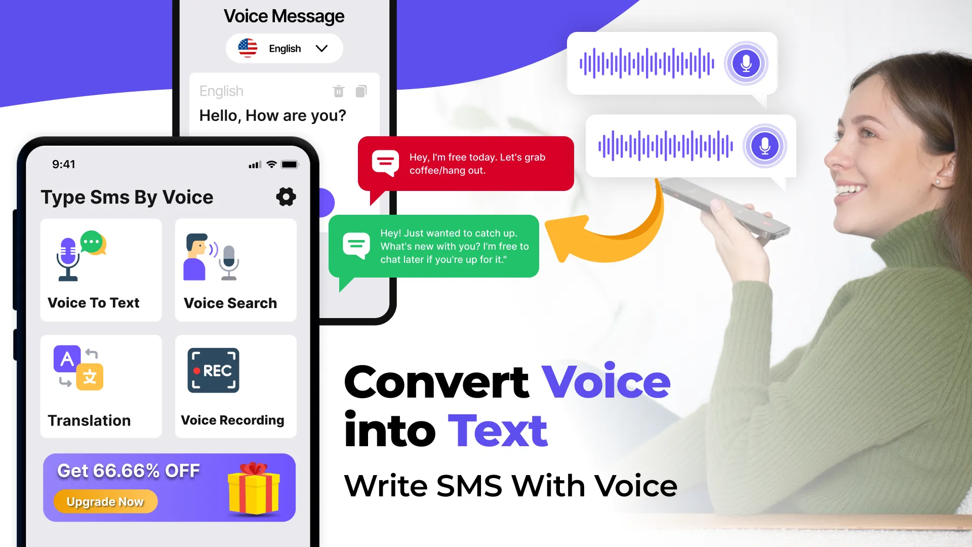 Voice sms typing: SMS by voice | Indus Appstore | Screenshot