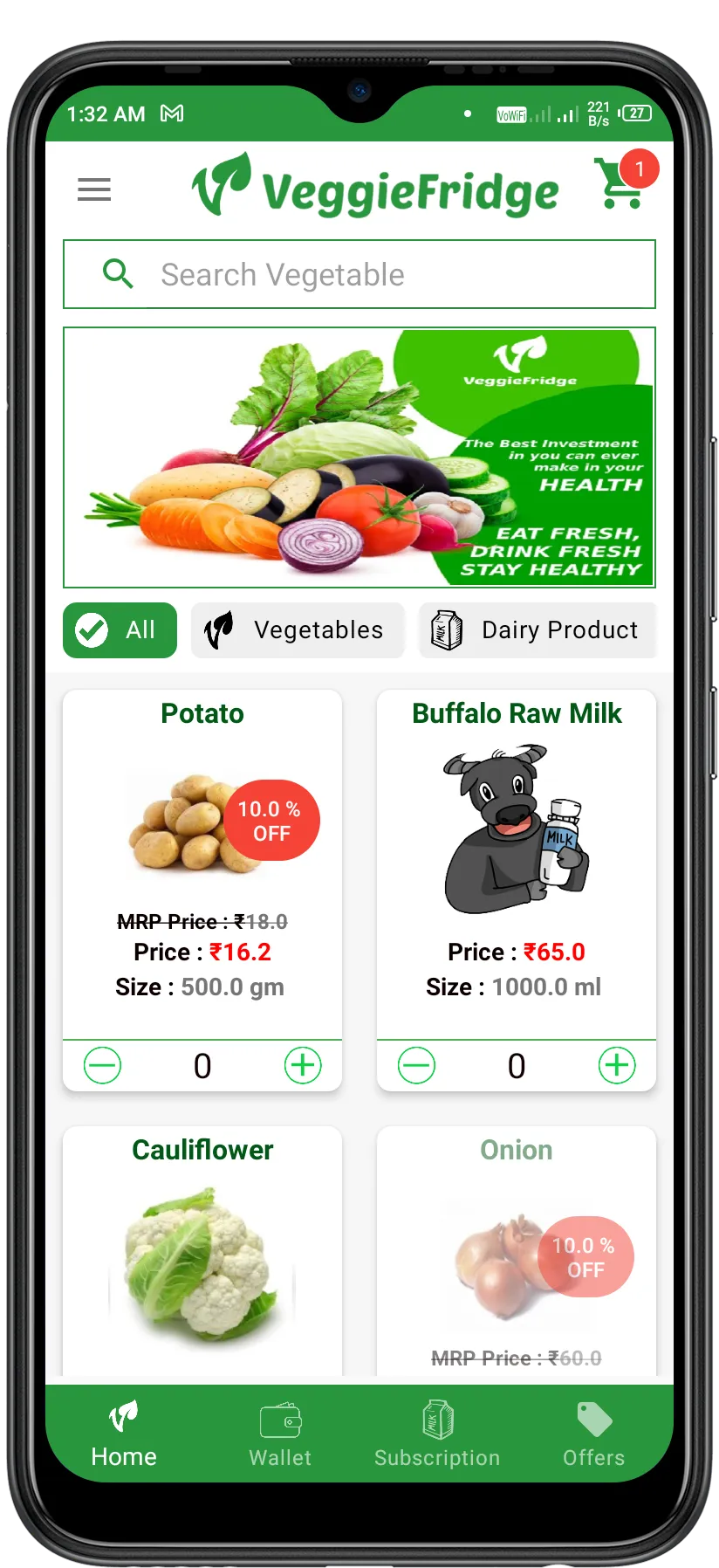 VeggieFridge Milk & Vegetables | Indus Appstore | Screenshot