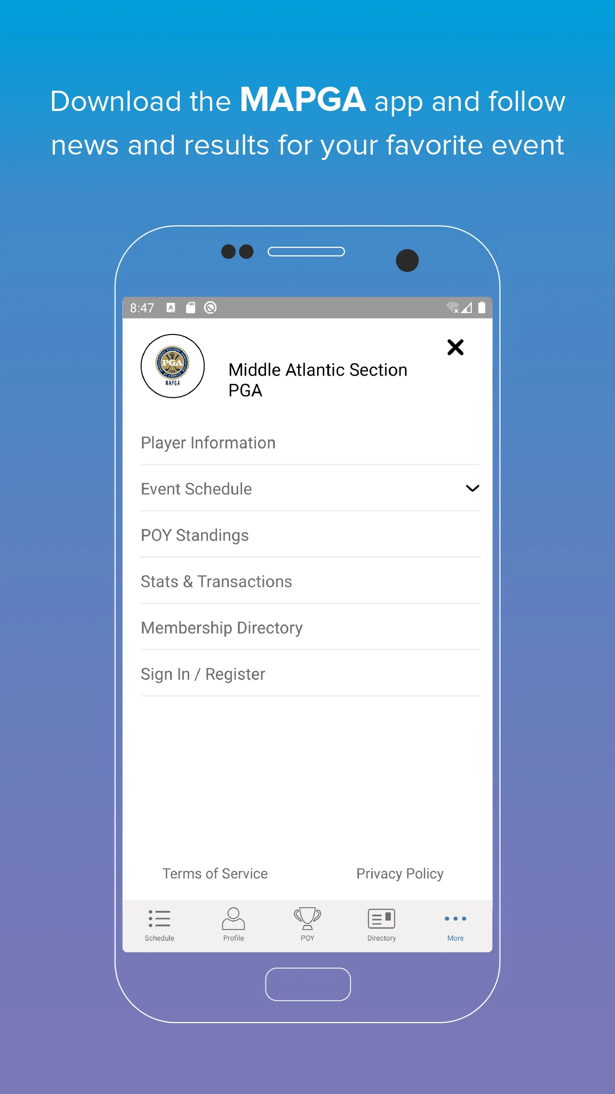 Middle Atlantic PGA Section | Indus Appstore | Screenshot