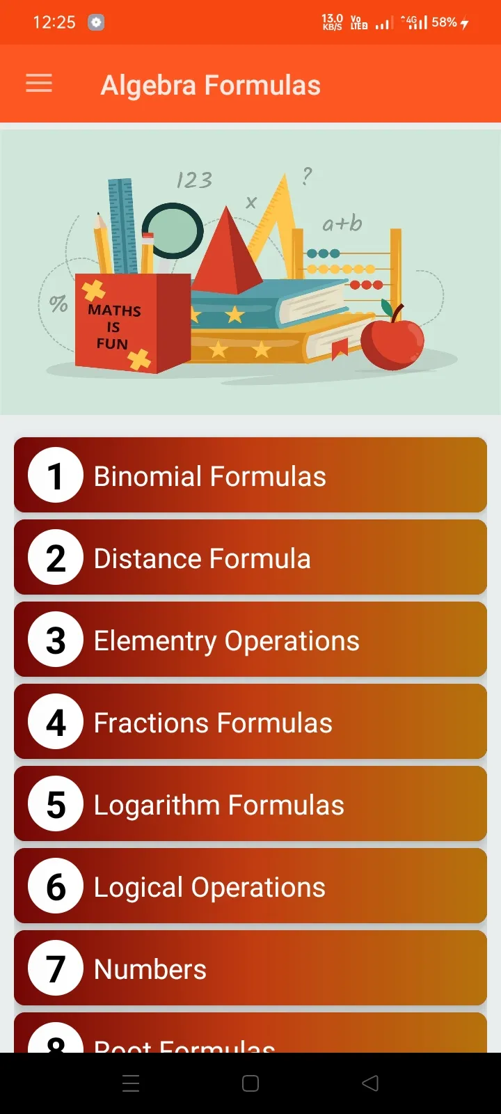 Algebra Formula | Indus Appstore | Screenshot