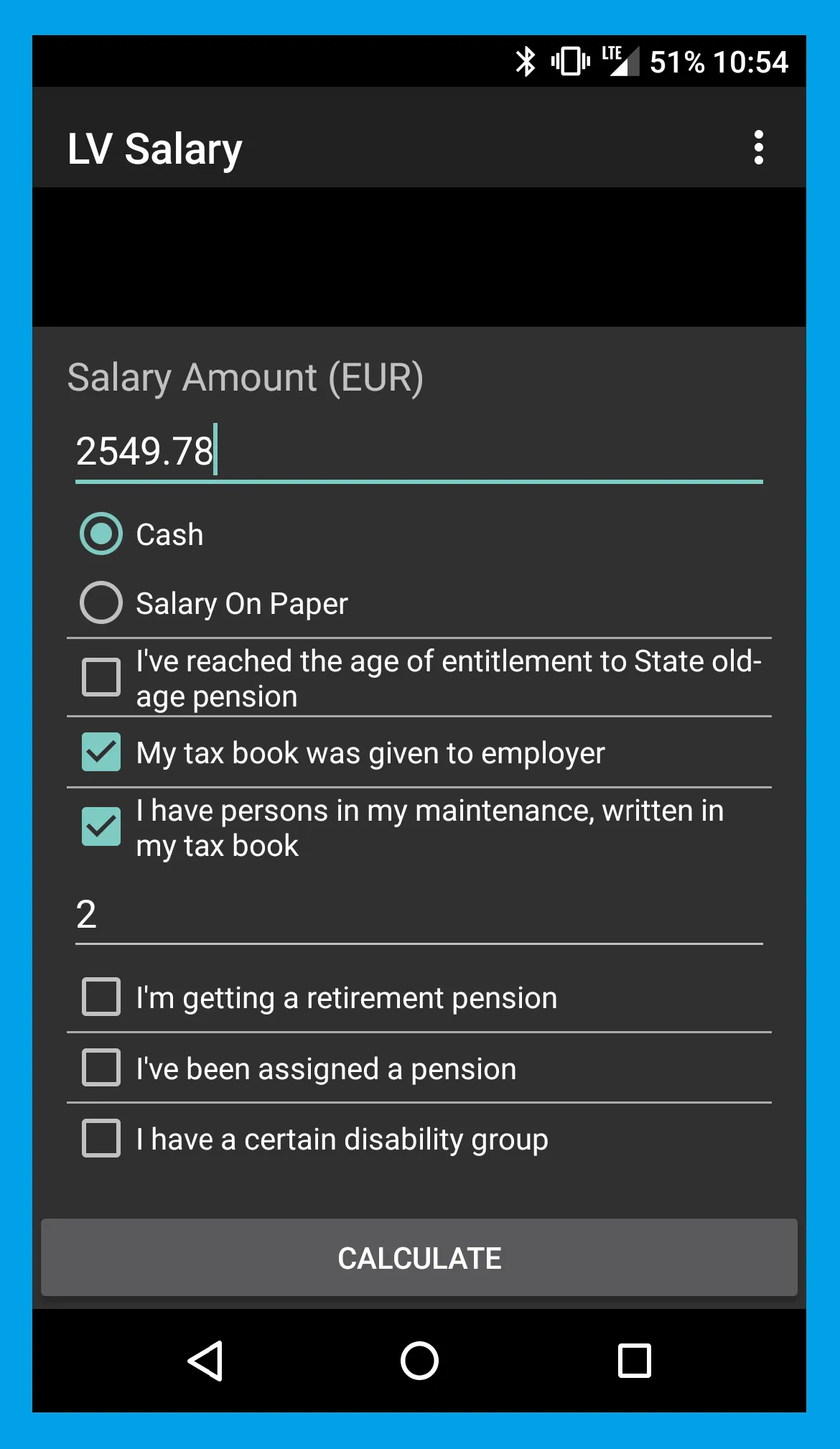 LV Salary tax calculator | Indus Appstore | Screenshot