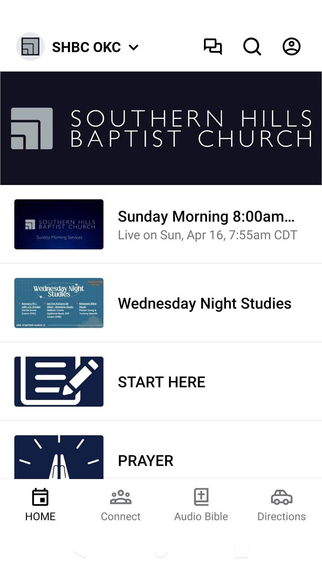 Southern Hills Baptist OKC | Indus Appstore | Screenshot