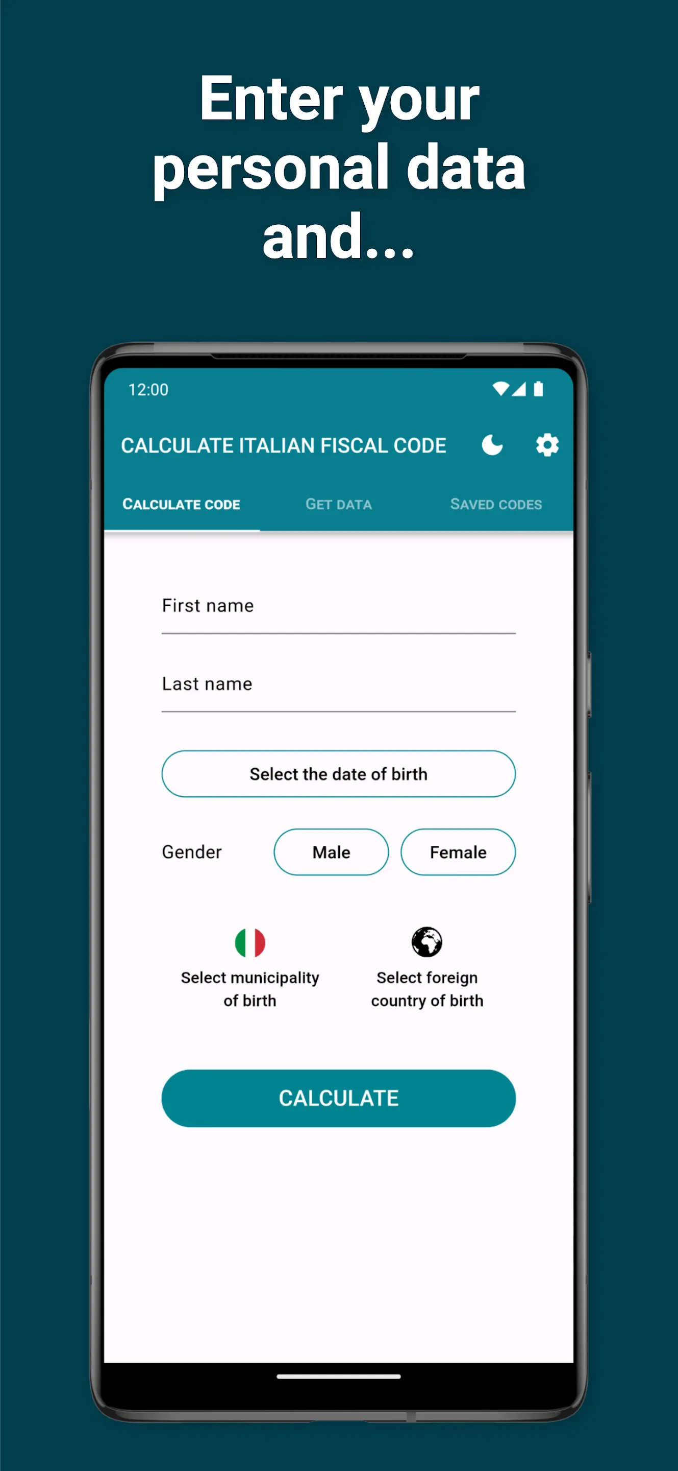 Calculate Italian fiscal code | Indus Appstore | Screenshot