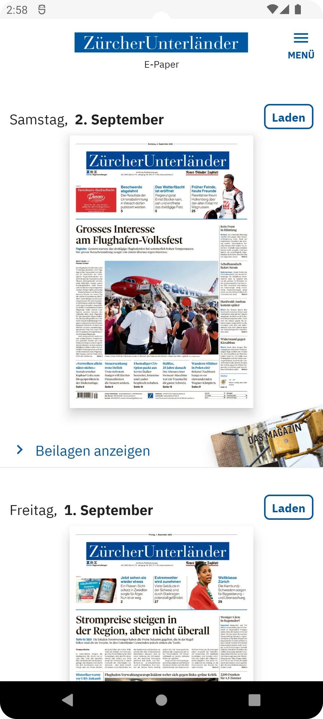 Zürcher Unterländer E-Paper | Indus Appstore | Screenshot