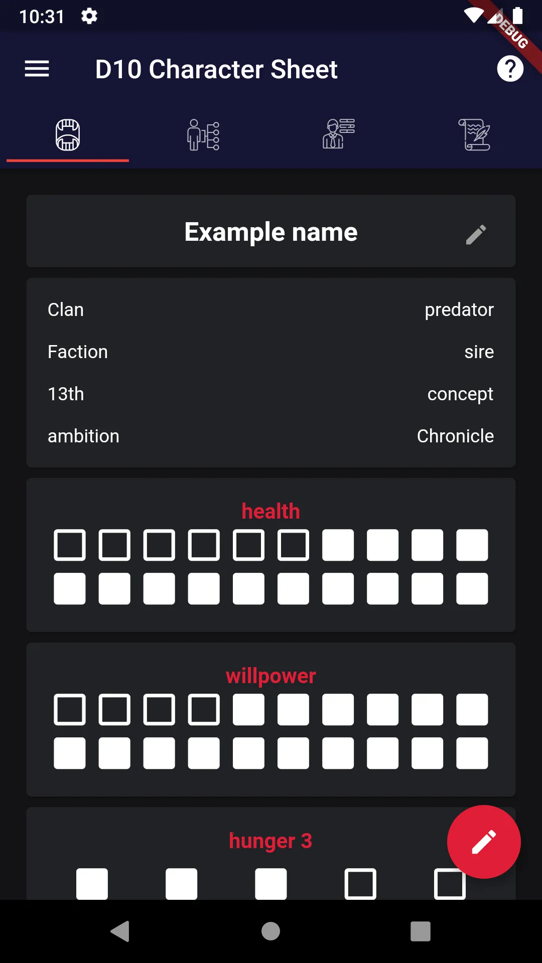 D10 Character Sheet | Indus Appstore | Screenshot