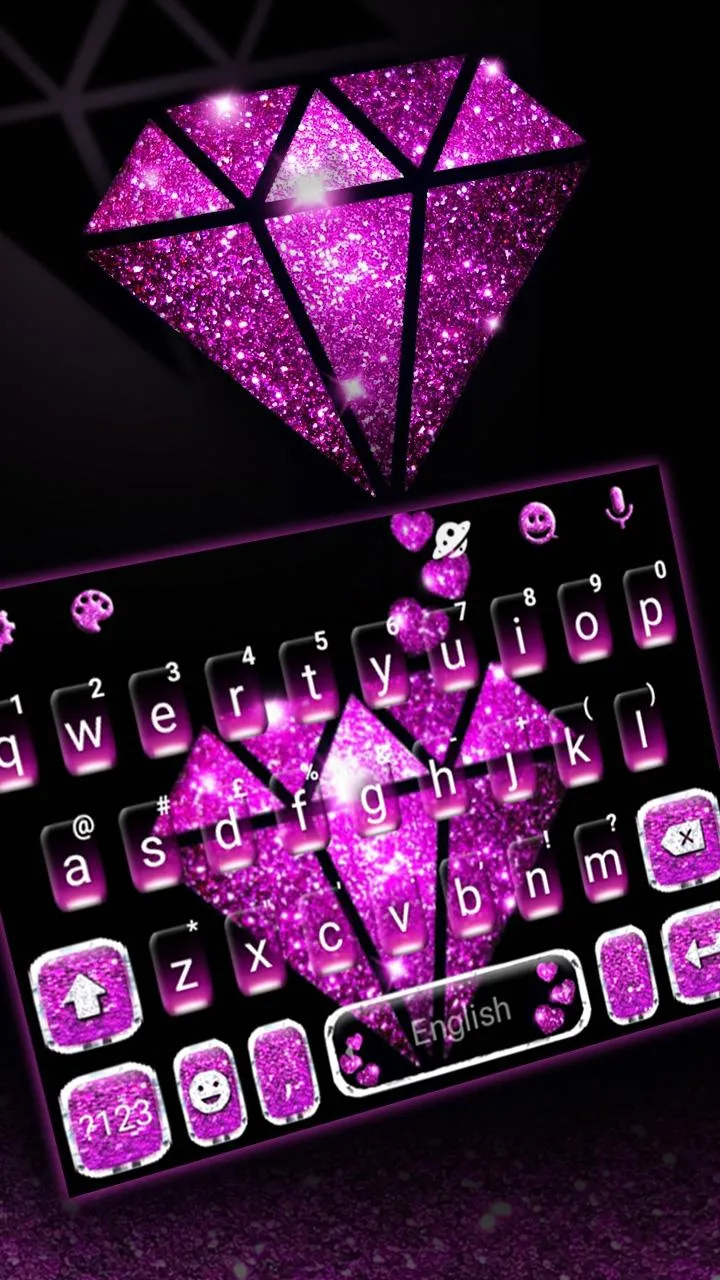 Purple Shiny Diamond Keyboard  | Indus Appstore | Screenshot