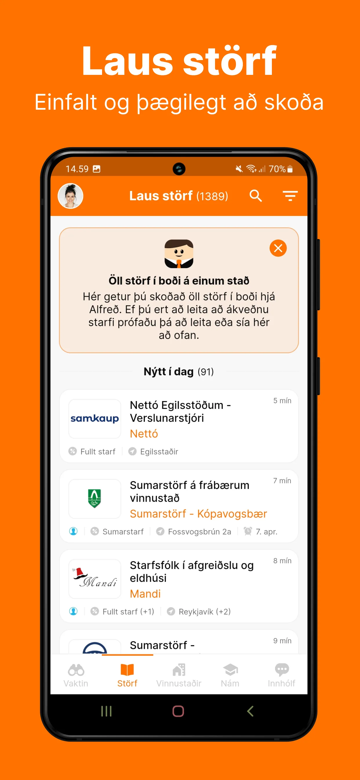 Alfreð - Atvinnuleit | Indus Appstore | Screenshot