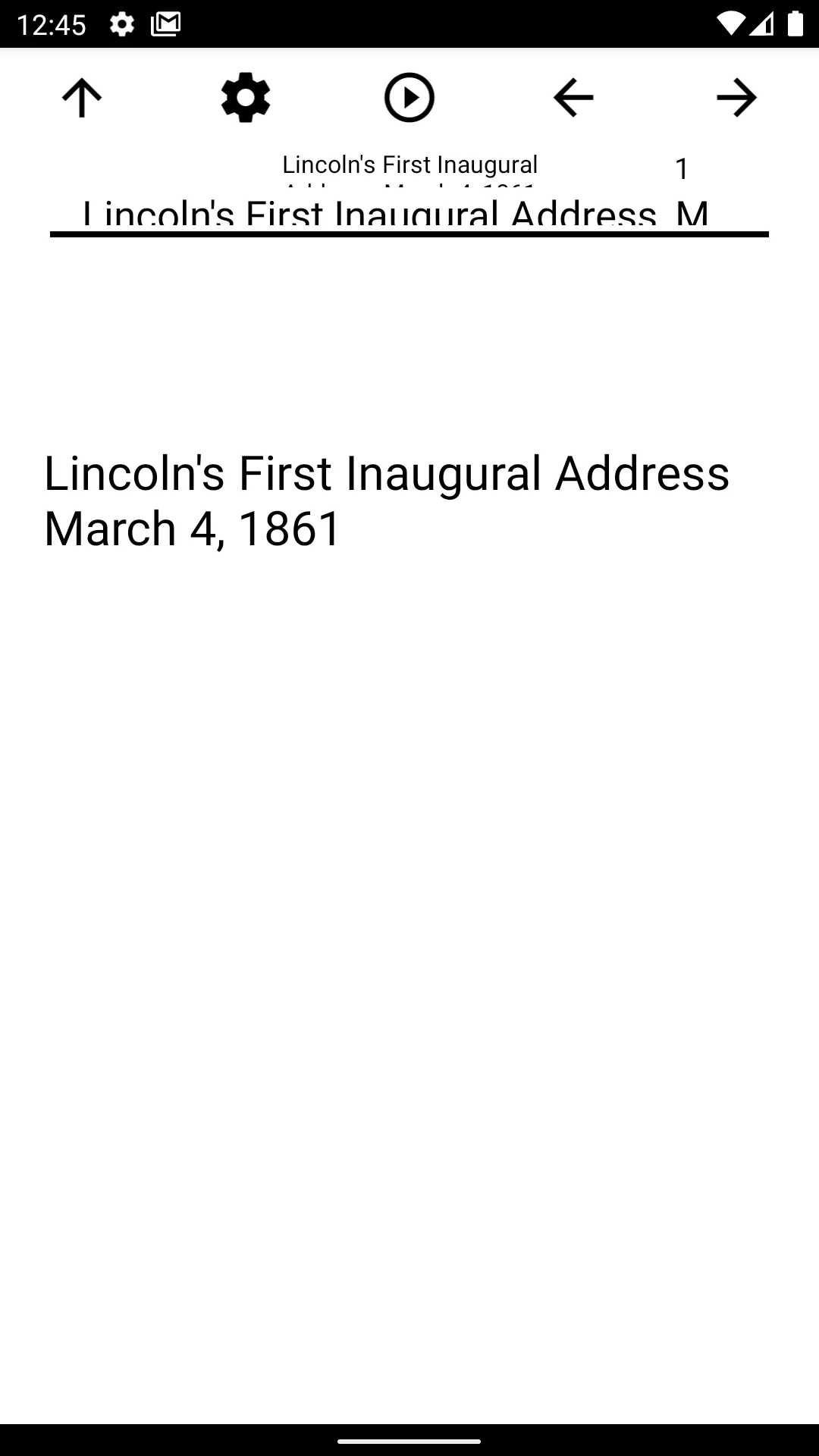 Book, Lincoln's First Inaugura | Indus Appstore | Screenshot