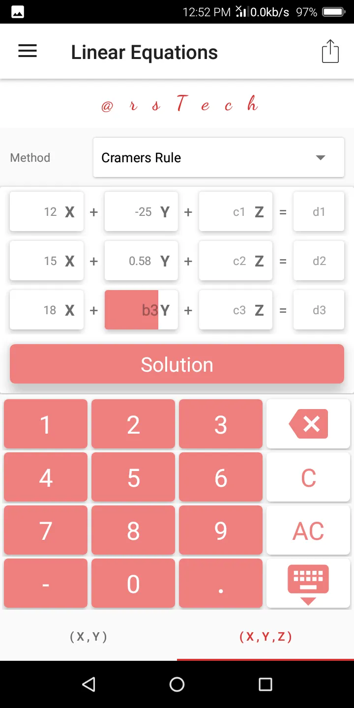 Linear Equations Solver | Indus Appstore | Screenshot