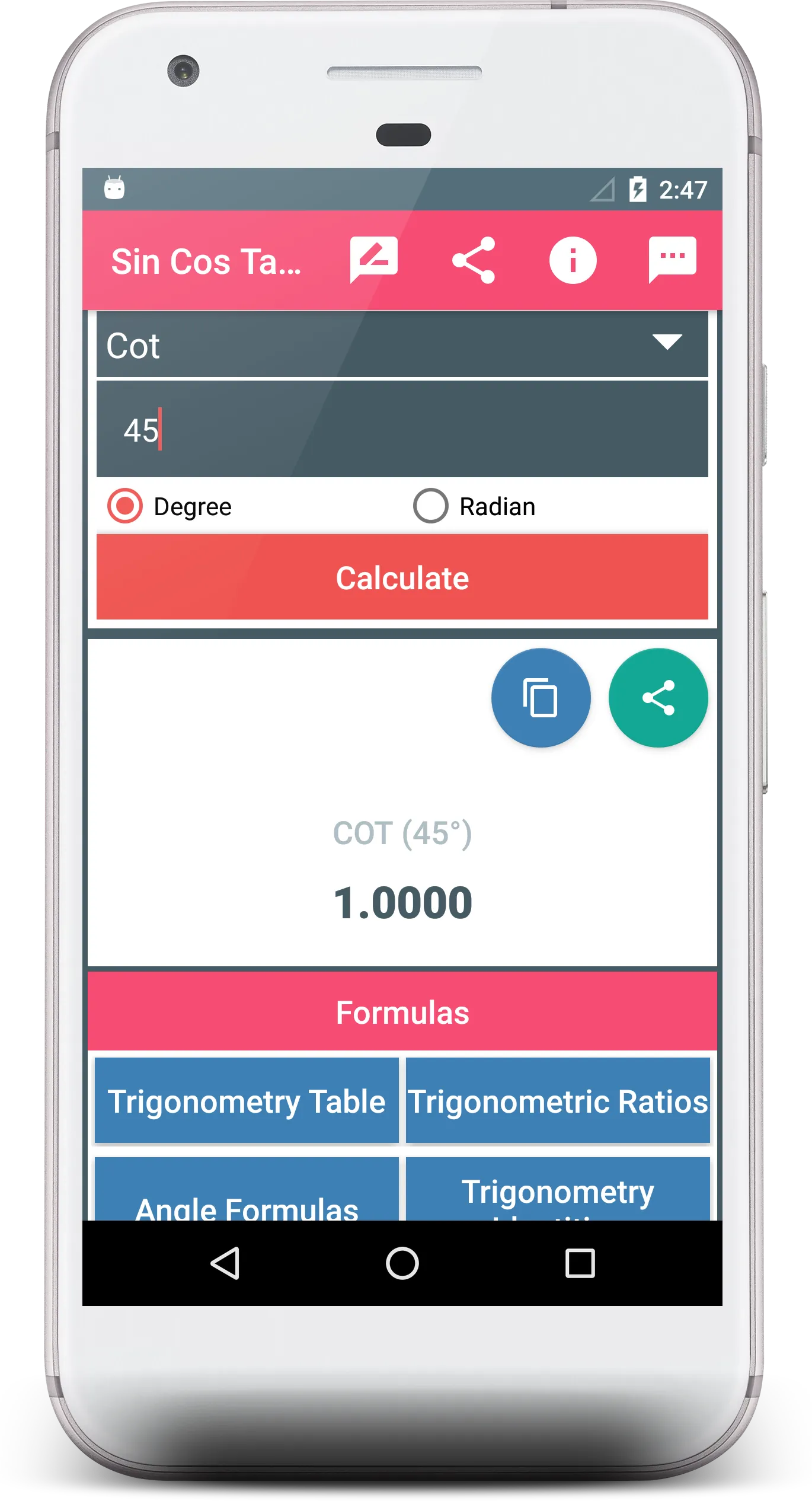 Sin Cos Tan Calculator | Indus Appstore | Screenshot