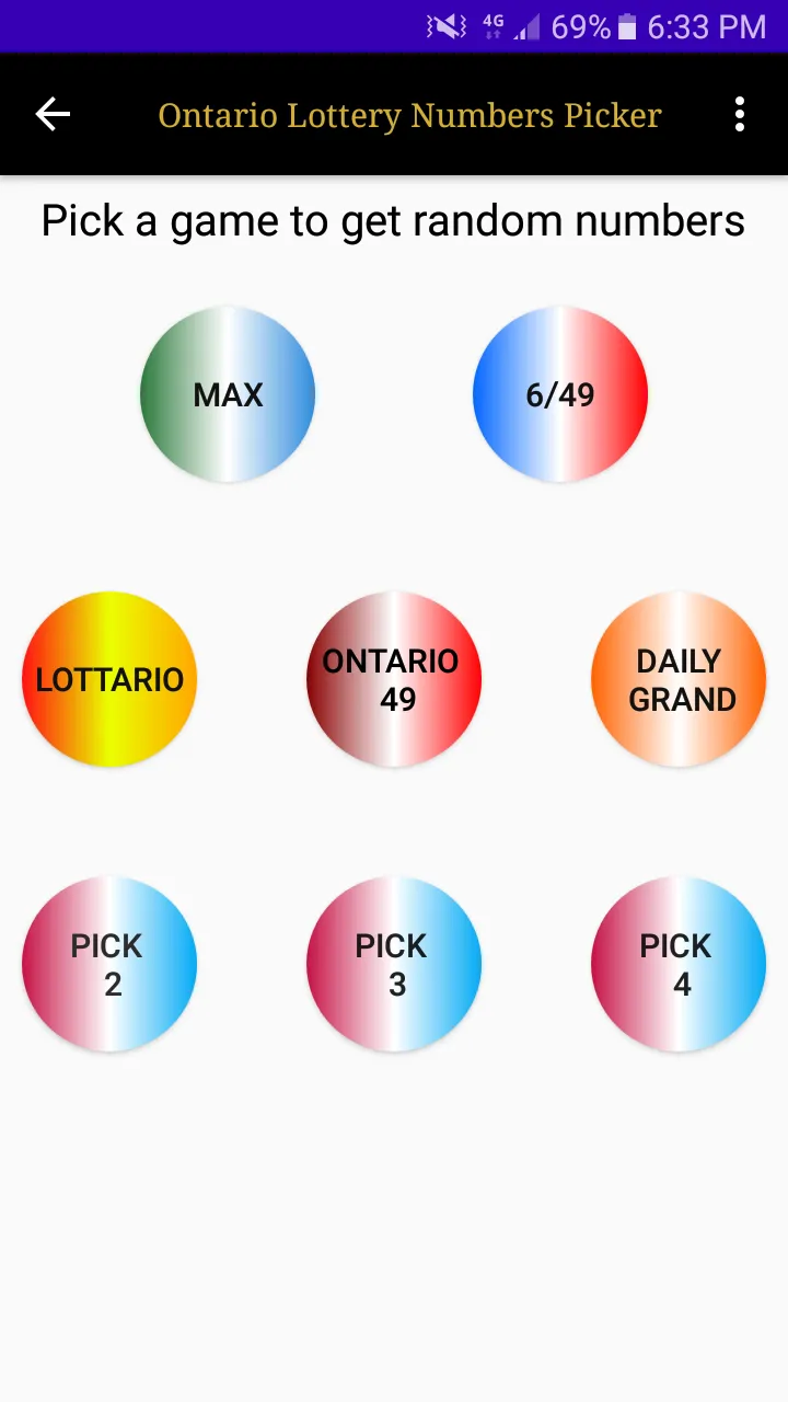 Ontario Lottery Numbers Picker | Indus Appstore | Screenshot