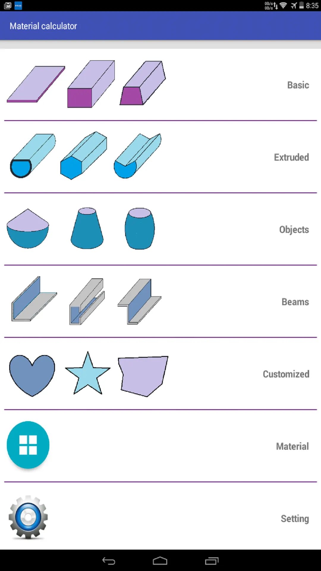 Metal Calculator:Weight/area | Indus Appstore | Screenshot