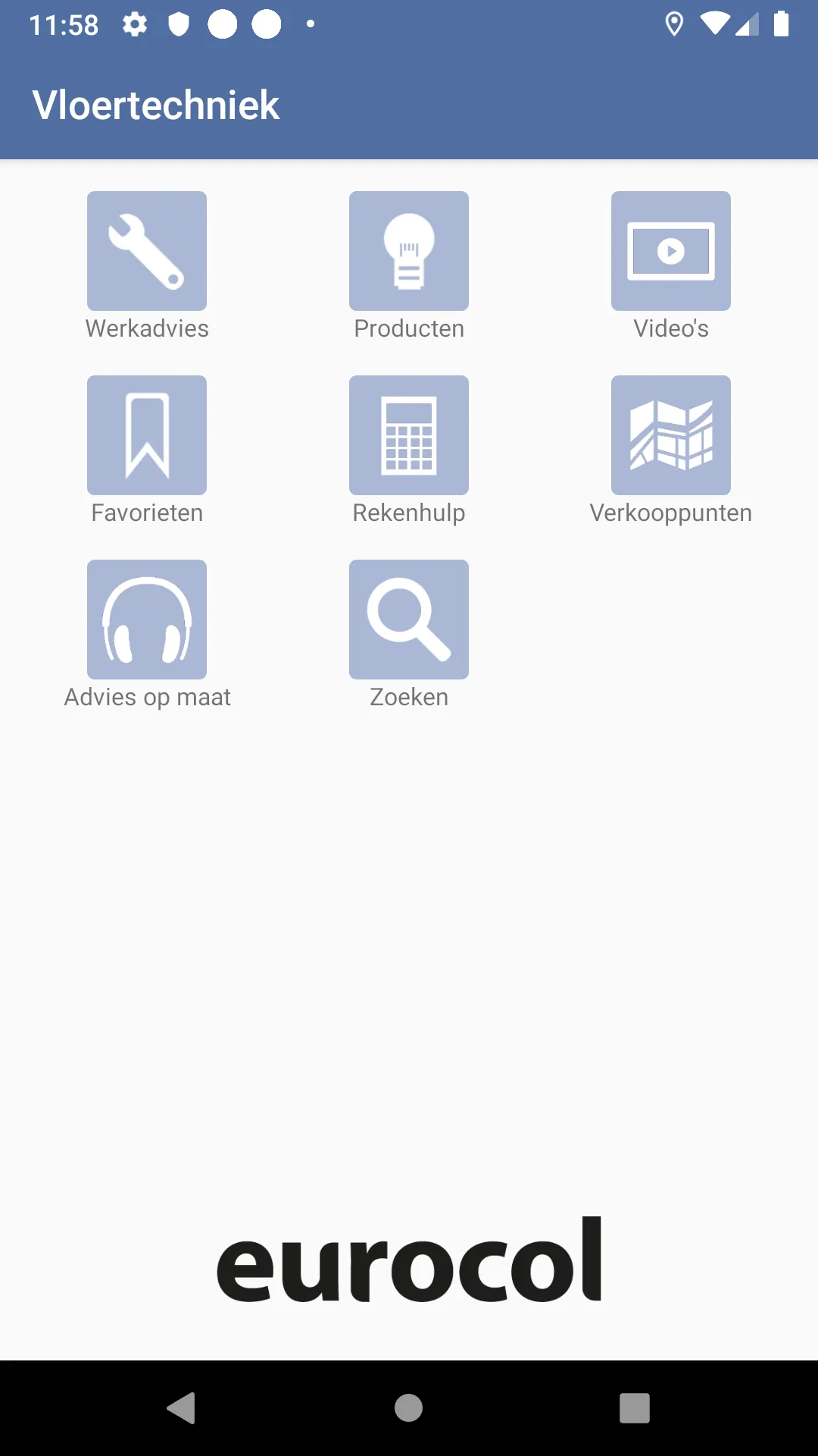 eurocol vloertechniek app | Indus Appstore | Screenshot