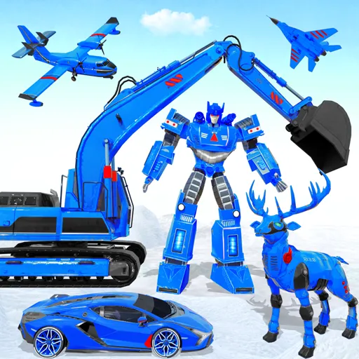 Snow Excavator Robot Car Games | Indus Appstore | Screenshot