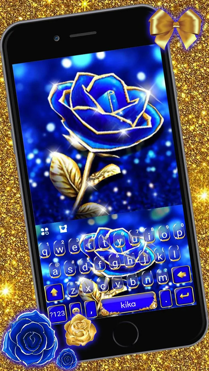 Gold Blue Rose Crystal Keyboar | Indus Appstore | Screenshot