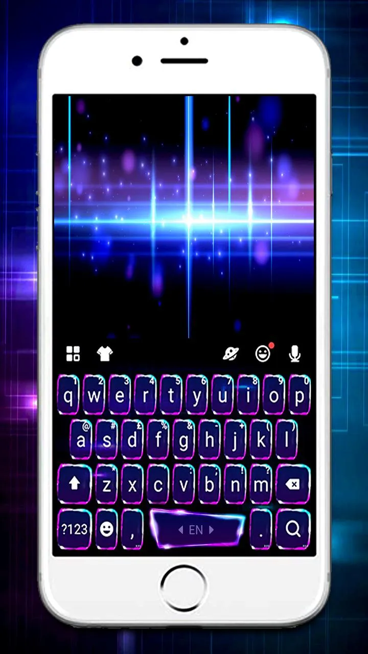 Blue 3D Tech Keyboard Backgrou | Indus Appstore | Screenshot