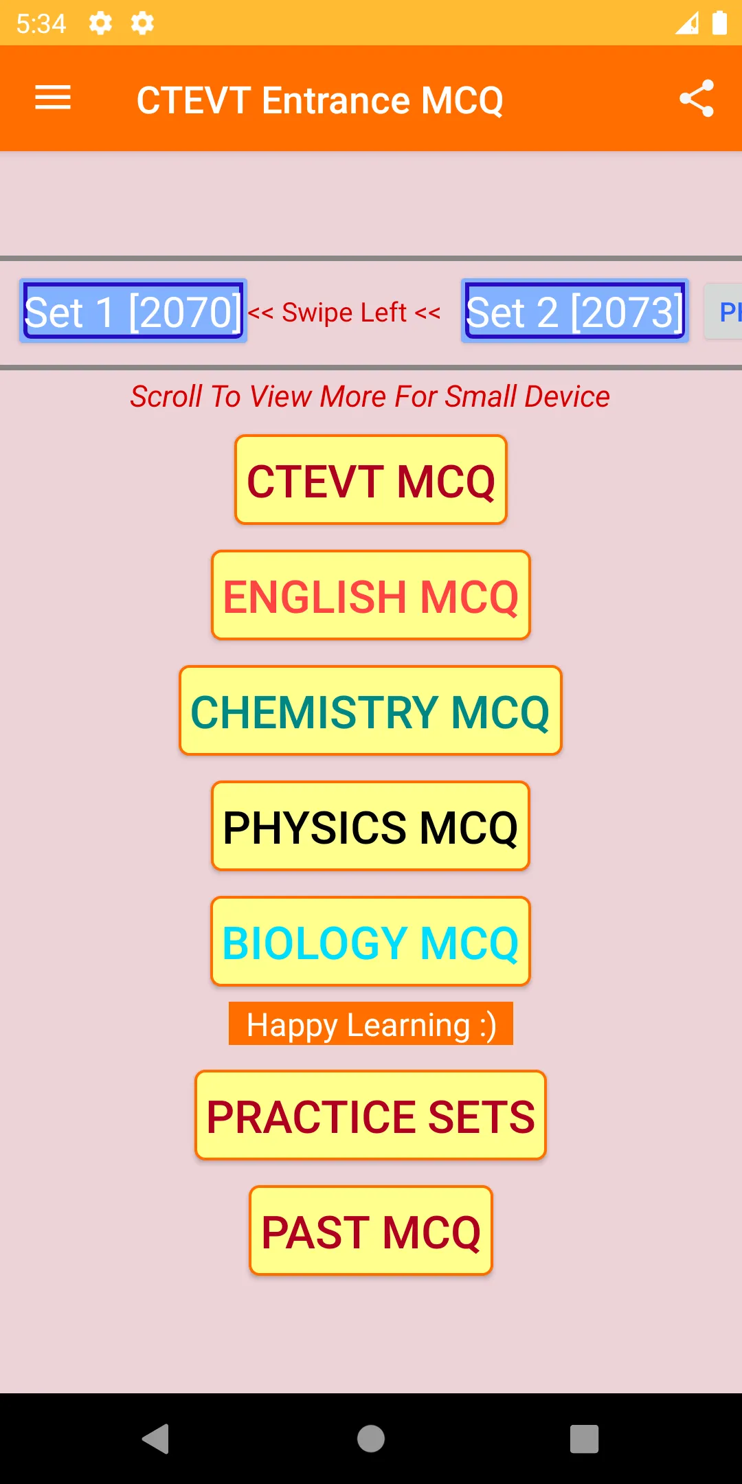 CTEVT Entrance MCQ | Indus Appstore | Screenshot