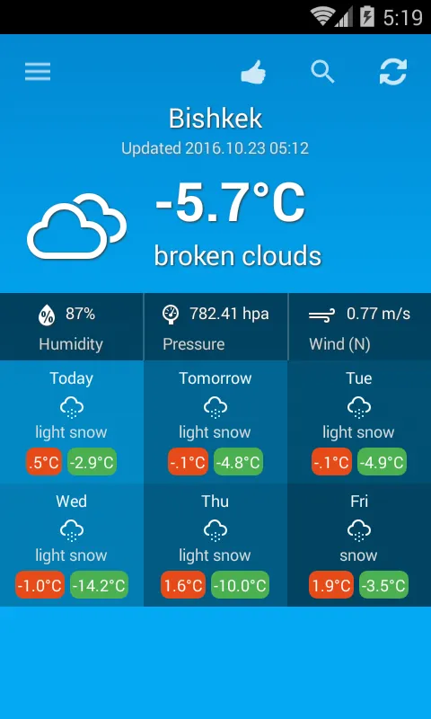 Weather Kyrgyzstan | Indus Appstore | Screenshot