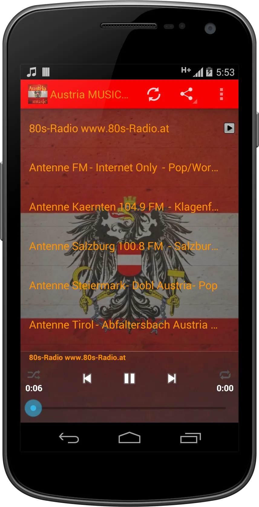 Austria music radio online | Indus Appstore | Screenshot