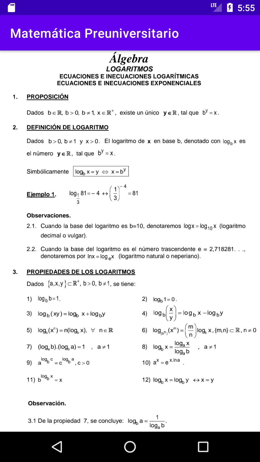 Matemática Preuniversitario | Indus Appstore | Screenshot