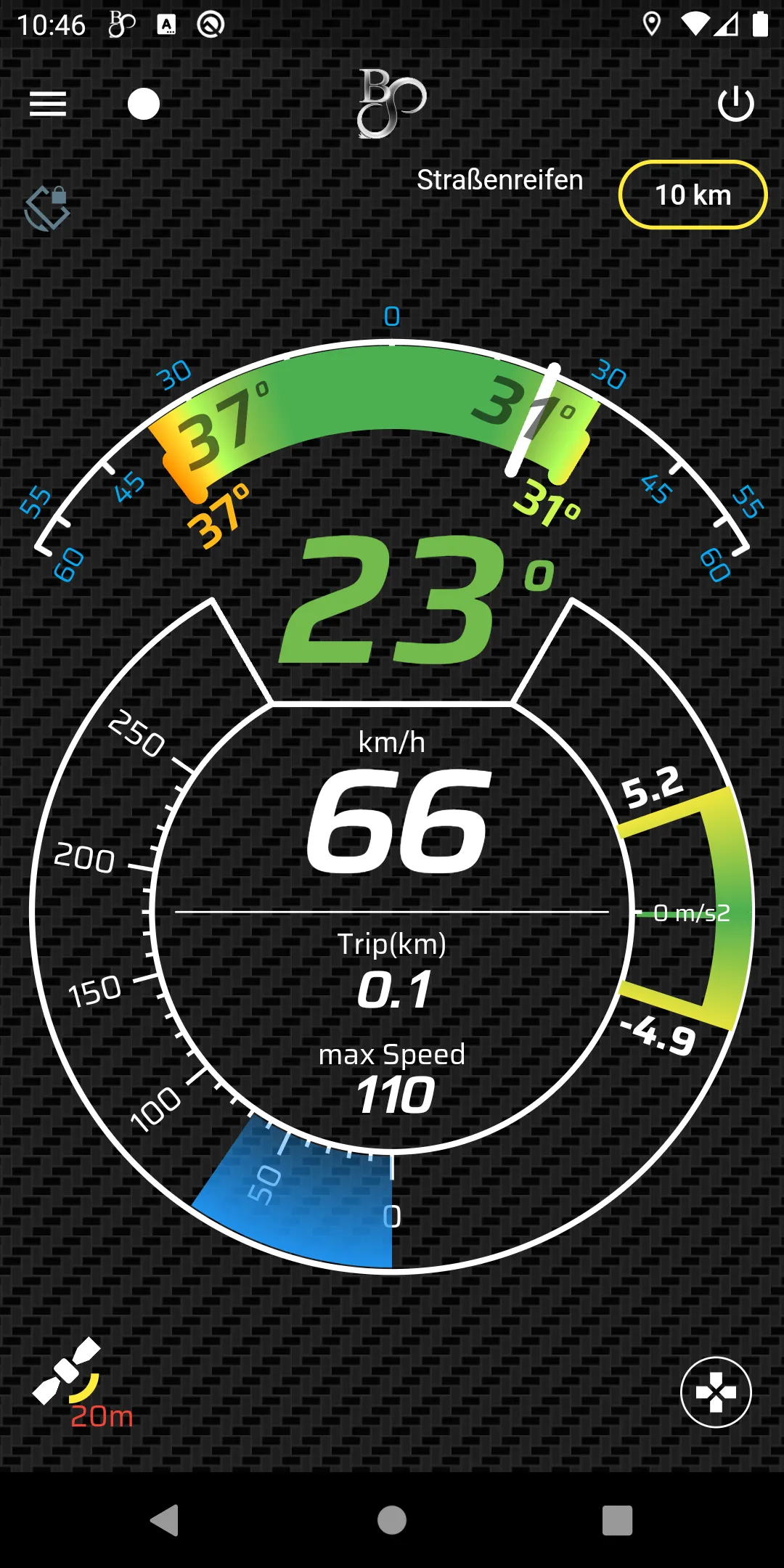 BikeSensor motorbike dashboard | Indus Appstore | Screenshot