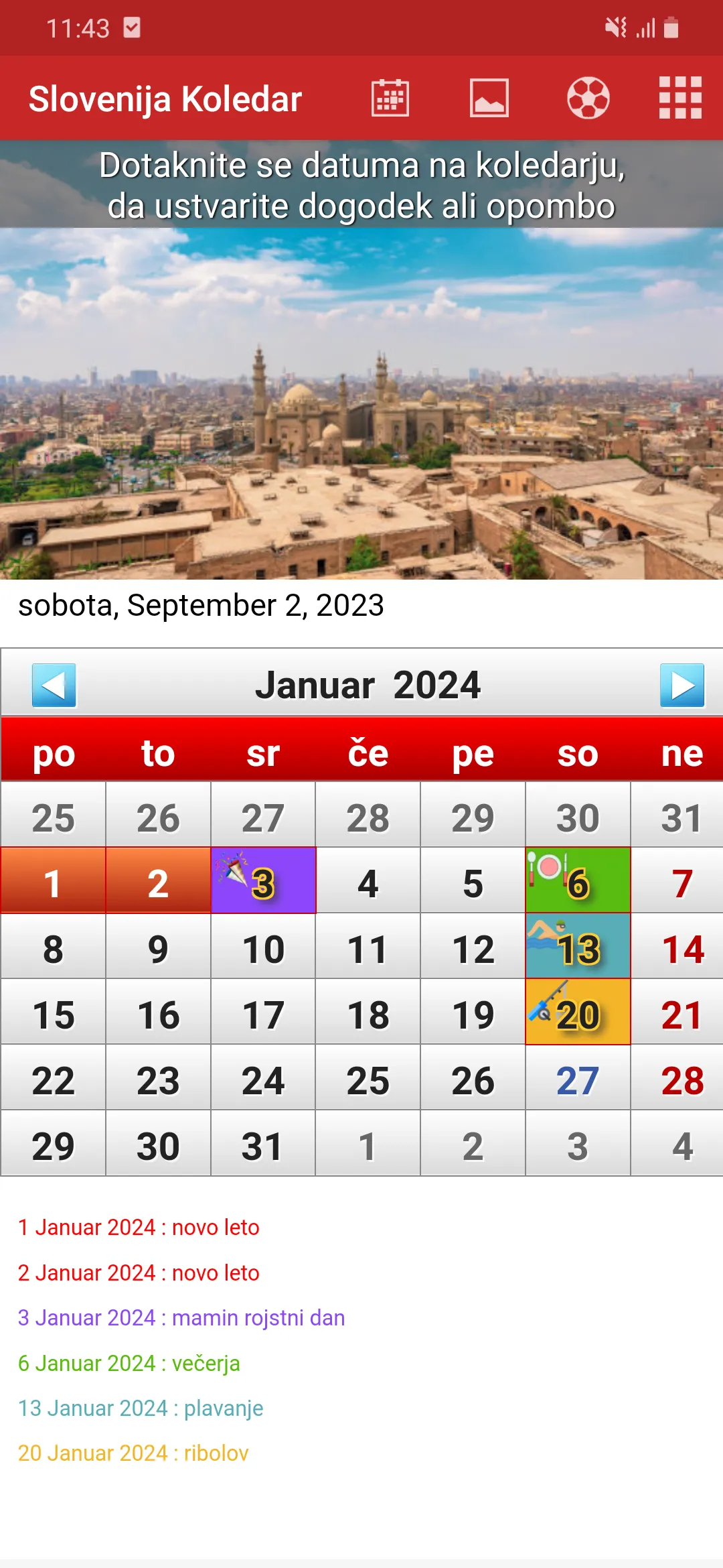 Slovenija Koledar 2024 | Indus Appstore | Screenshot