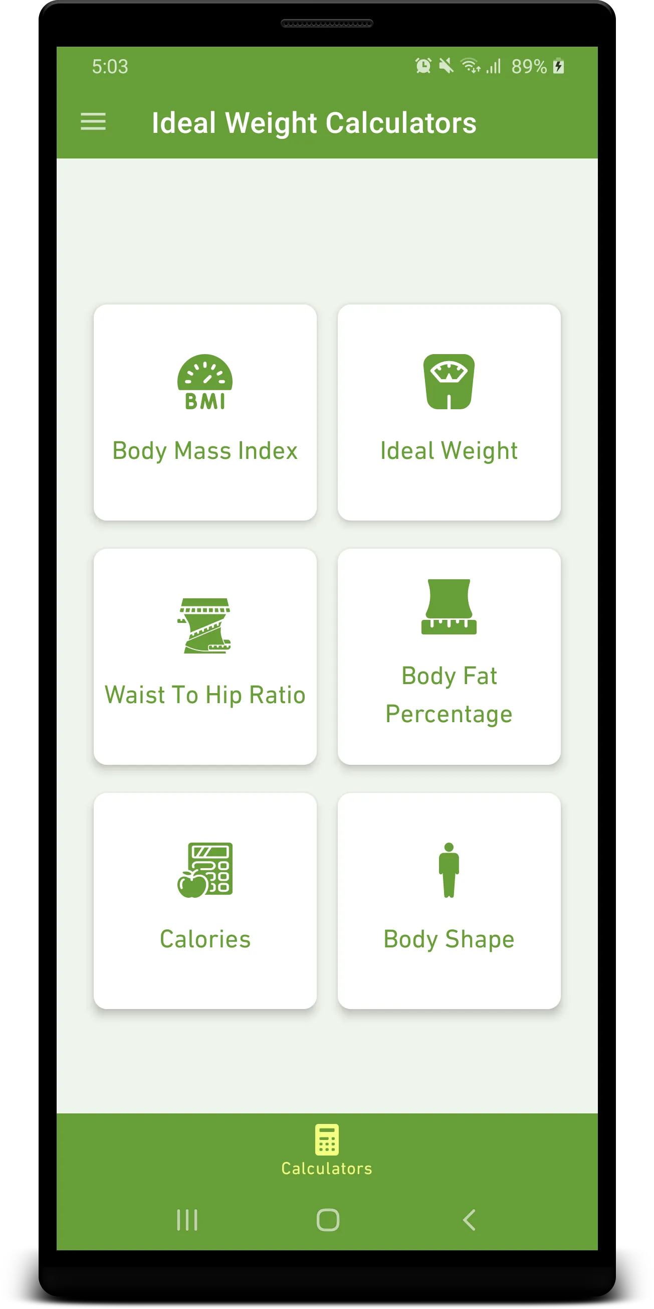 Ideal Weight Calculators | Indus Appstore | Screenshot