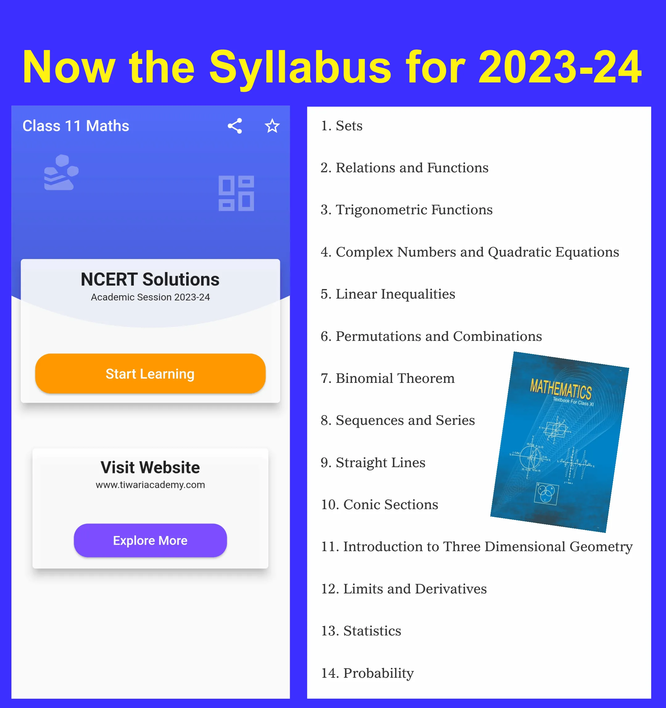 Class 11 Maths for 2023-24 | Indus Appstore | Screenshot