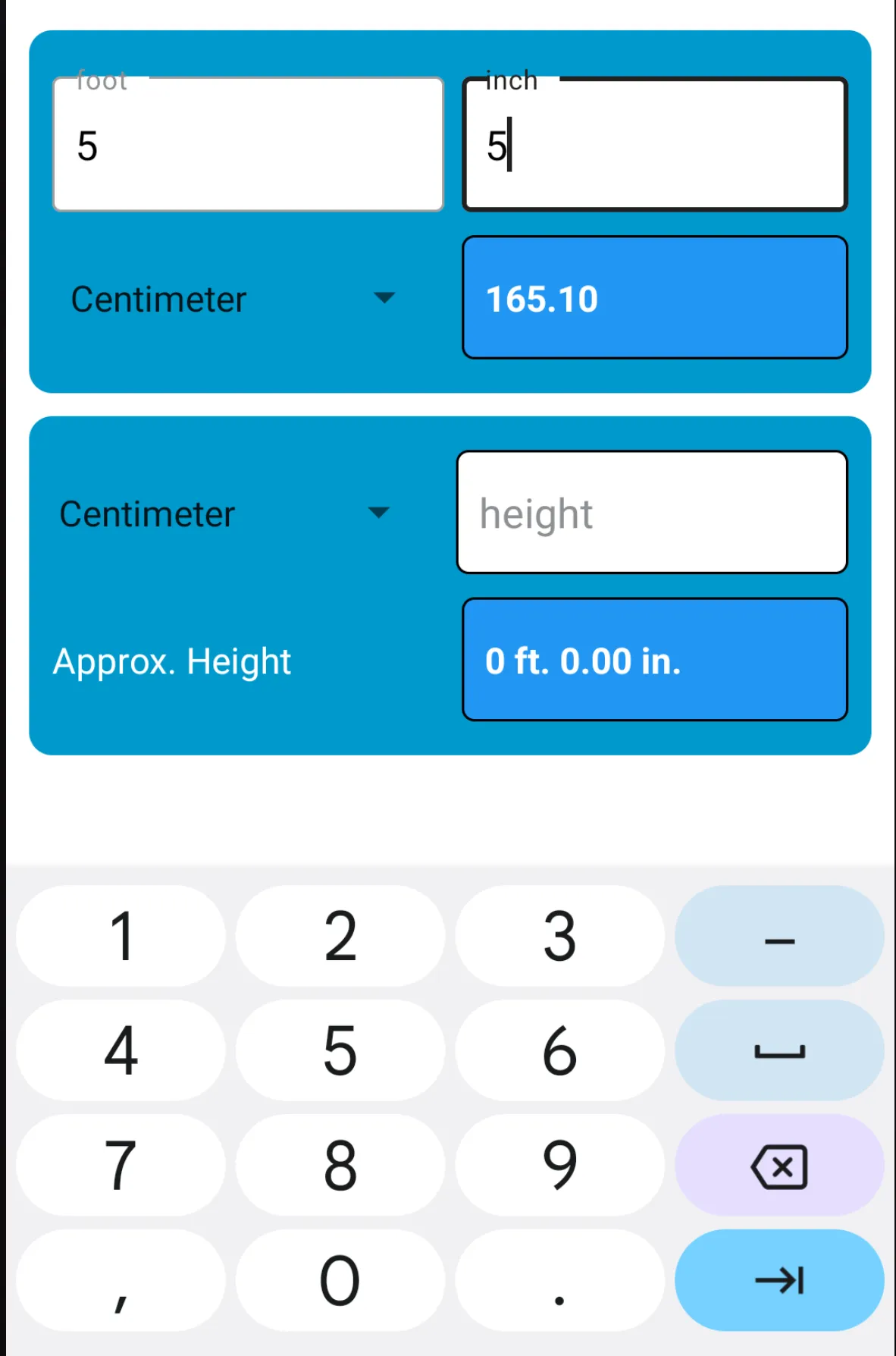 Height Converter | Indus Appstore | Screenshot