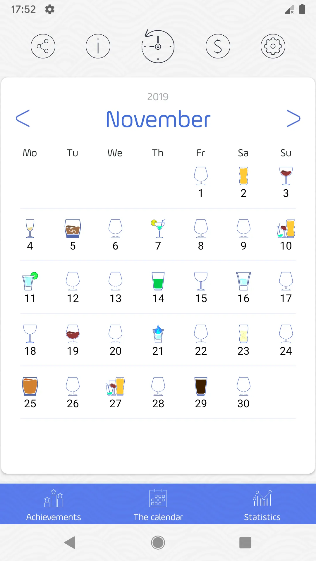 Alcogram - Alcohol calendar | Indus Appstore | Screenshot