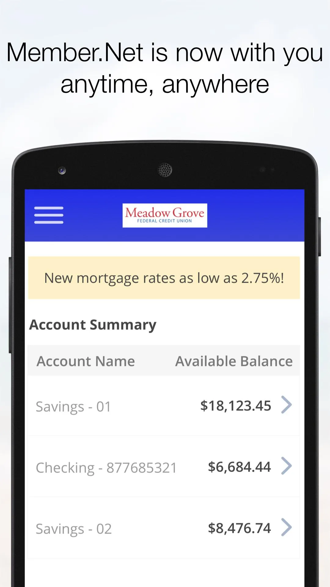 Meadow Grove Federal Credit Un | Indus Appstore | Screenshot