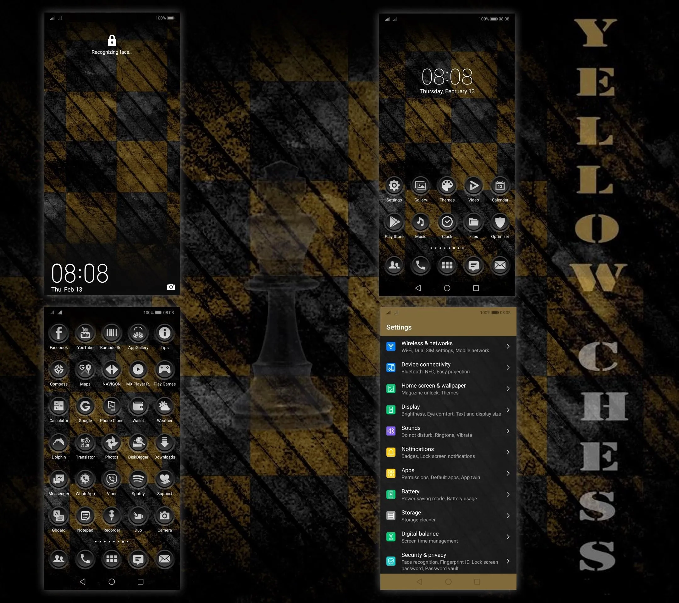 [EMUI 9.1]Yellow Chess Theme | Indus Appstore | Screenshot