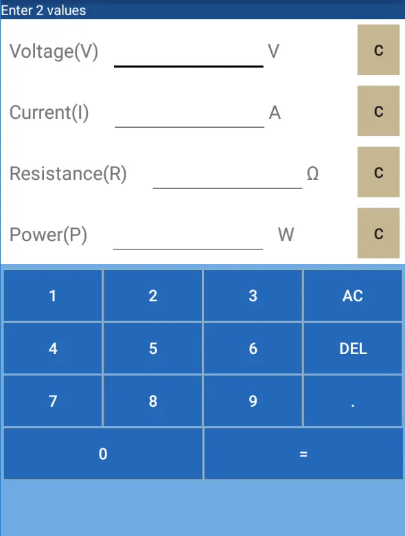 Ohm's Law Calculator | Indus Appstore | Screenshot